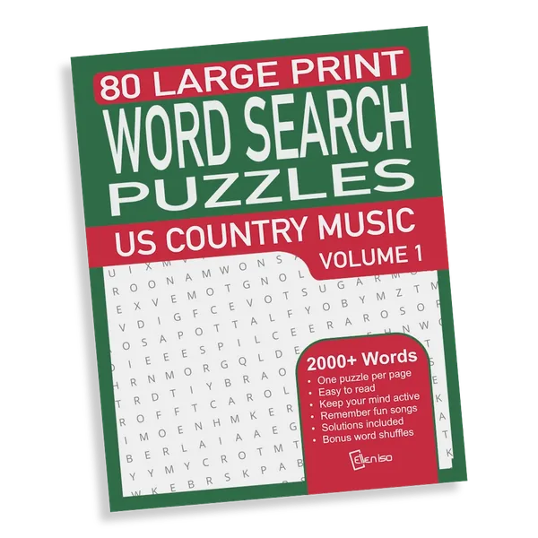 Large Print Word Search Puzzles - US Country Music - Volume 1